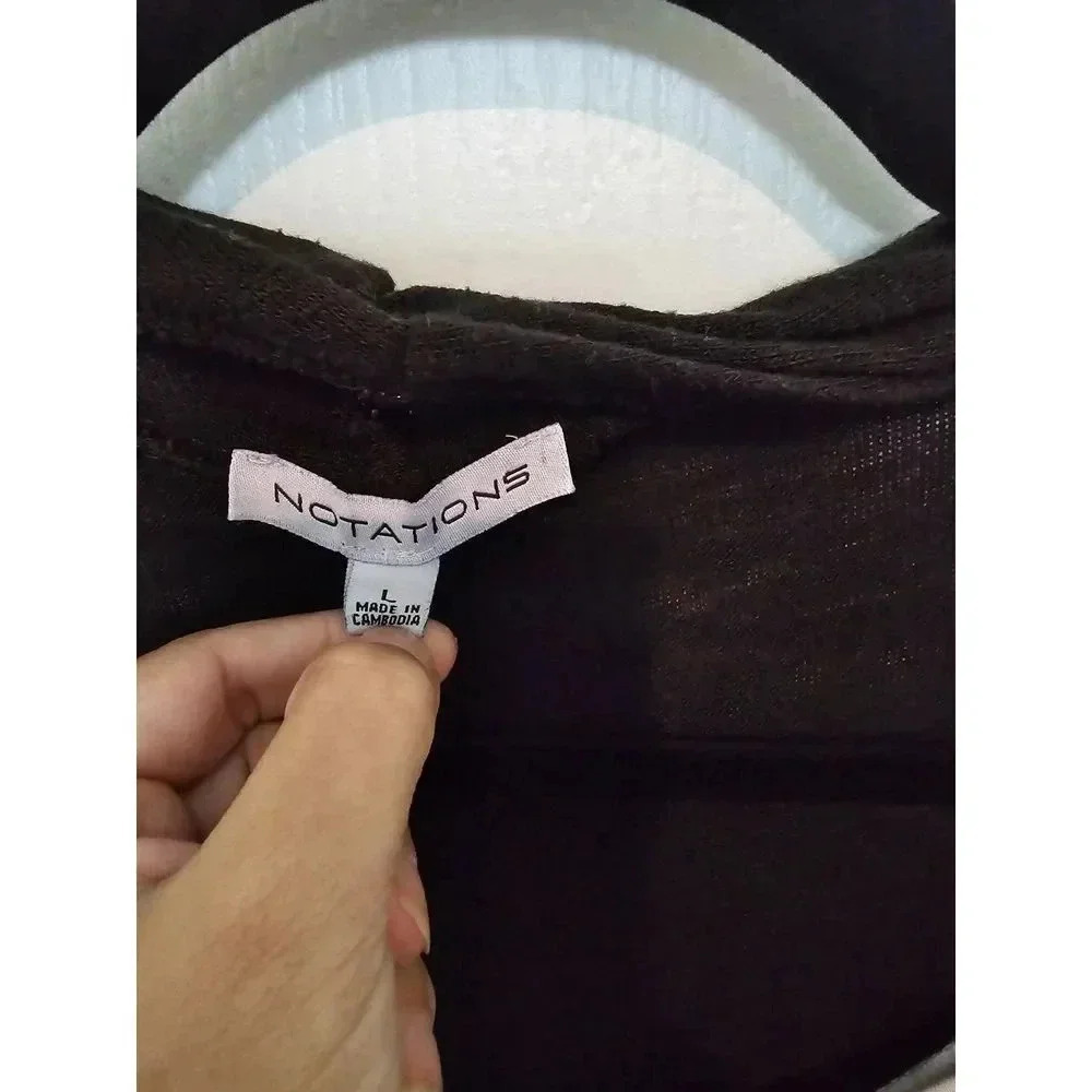 Black White Notation Cardigan Large - image 8